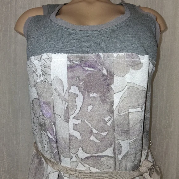 Simply Vera Vera Wang Women Size M Gray and White Floral Midi Dress - Picture 11 of 16